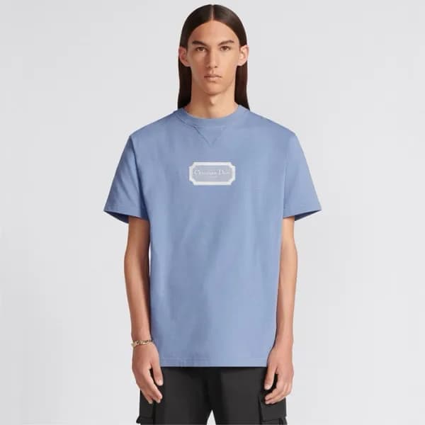 디올 남성 블루 반팔 티셔츠 - Dior Mens Blue Tshirts - dic572x - 1