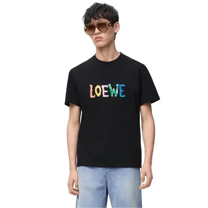 로에베 남성 블랙 반팔티 - Loewe Mens Black Tshirts - loc336x - 1