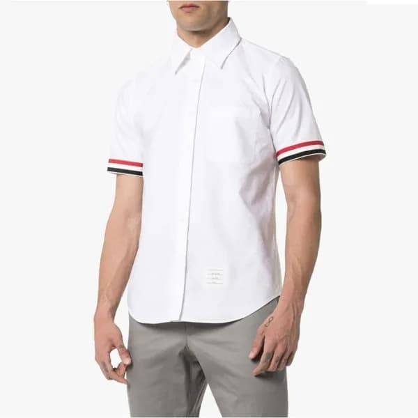 톰브라운 남성 반팔 셔츠 - Thom Browne Mens White Shirts - th… - 1
