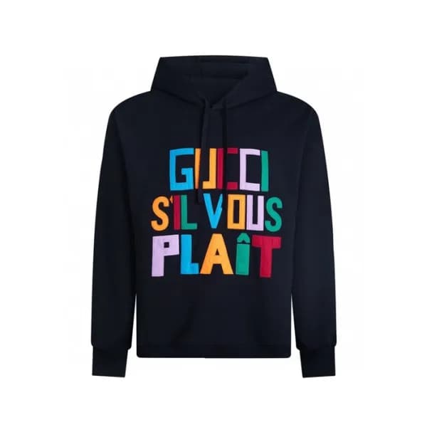 구찌 남/녀 블랙 후드티 - Gucci Unisex Black Hoodie - guc247… - 1