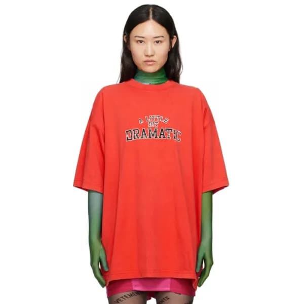 베트멍 여성 라운드 반팔 티셔츠 - Vetements Womens Over Size Tsh… - 1