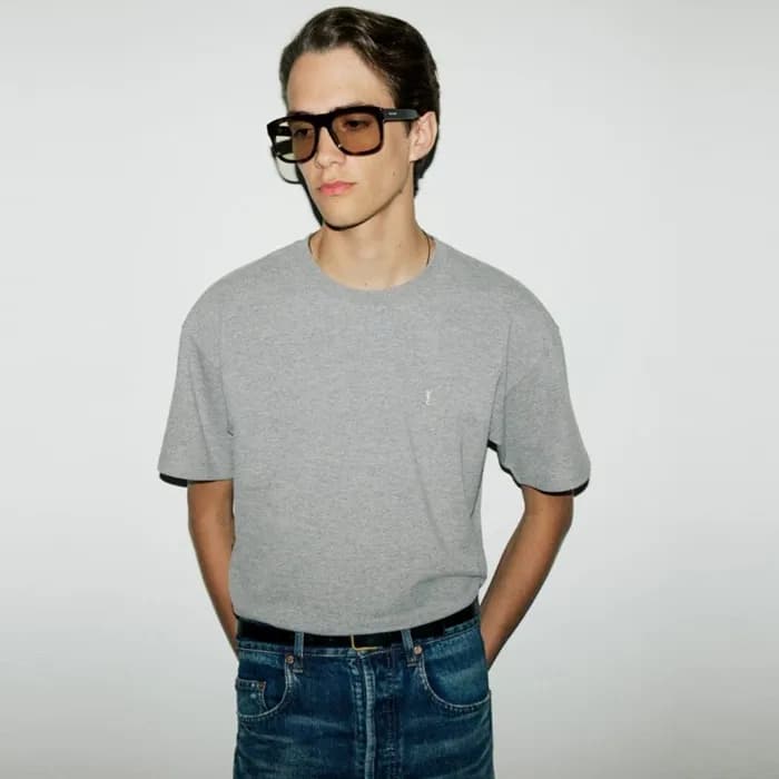 입생로랑 남성 라운드 반팔티 - Saint laurent Mens Round Tshirt … - 1