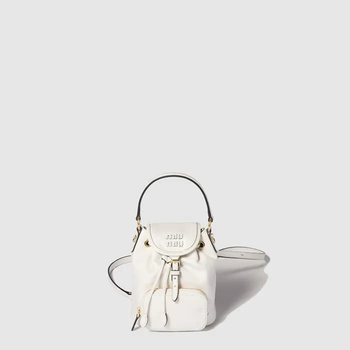 미우미우 여성 가죽 미니 백팩 - MiuMiu Womens Leather Mini Back… - 1