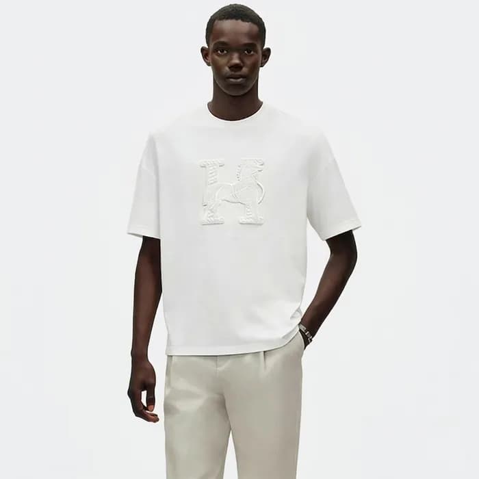 에르메스 남성 라운드 반팔티 - Hermes Mens Round Tshirt - hec13… - 1