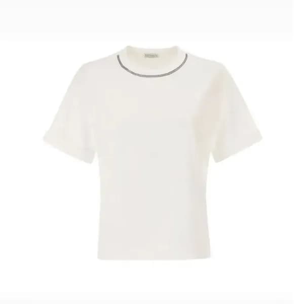 브루넬로쿠치넬리 여성 라운드 티셔츠 - Brunello Cucinelli Womens Ro… - 1