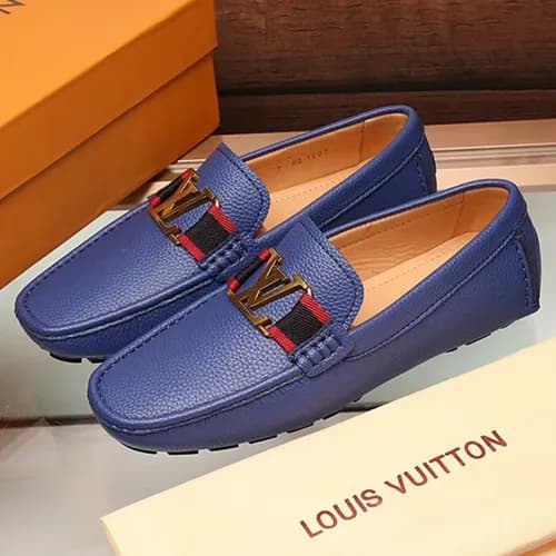 루이비통 유팁 모카신 블루 남성용 신발 lv14x - Louis Vuitton U-Tip … - 1