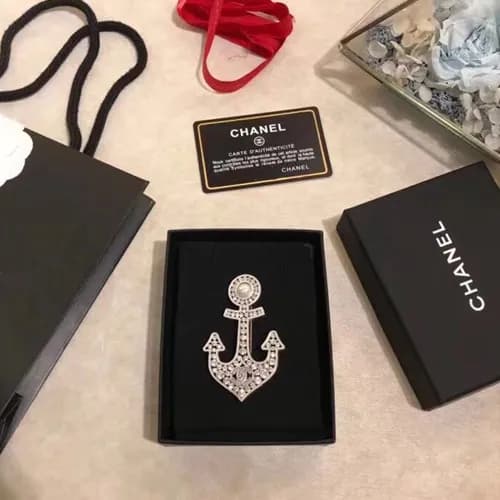 CHANEL White Gold Brooch - 샤넬 여성용 18k도금 화이트 골드 브… - 1