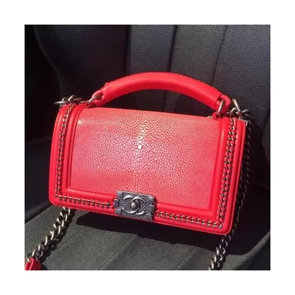 Chanel Leboy Leather Chain Tote Shoulder Bag ,25CM… - 1