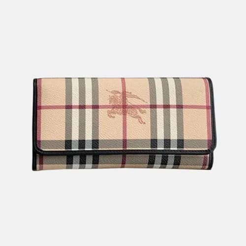 Burberry 2018 Ladies Check Leather Bifold Long Wal… - 1