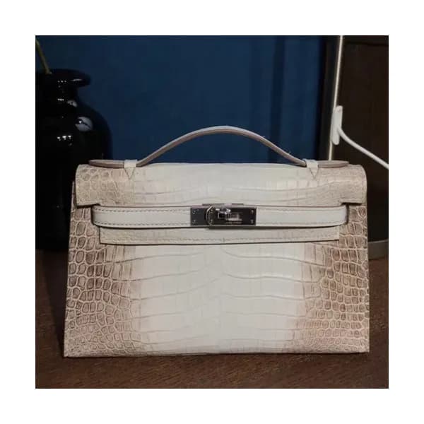 Hermes Mini Kelly Crocodile Leather Tote Shoulder … - 1