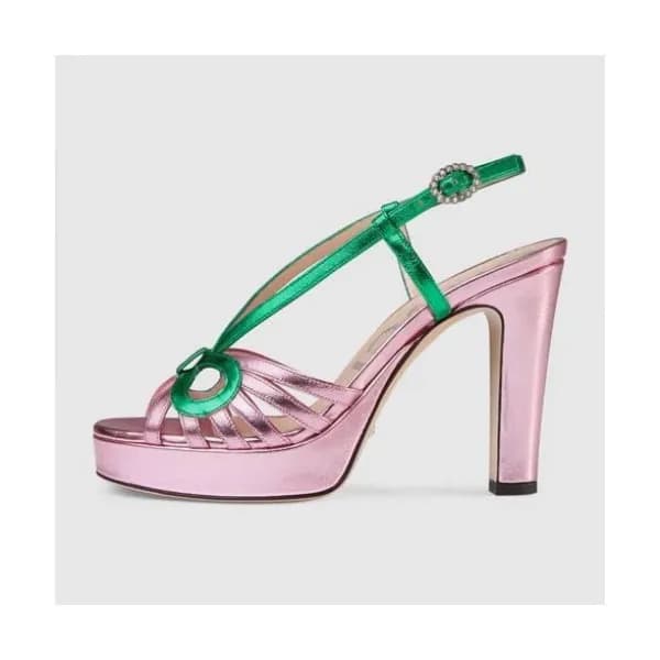 Gucci 2019 Ladies Ribbon Crystal High-heel Sandal … - 1
