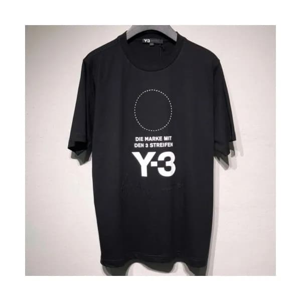 Y-3 2019 Mens Logo Printing Cotton Short Sleeved … - 1