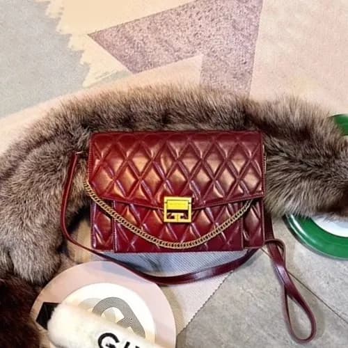 Givenchy 2019 GV3 Leather Large Chain Shoulder Bag… - 1