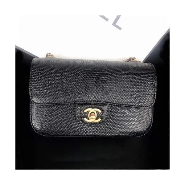 Chanel 2019 Lizard Leather Chain Shoulder Bag - 샤넬… - 1