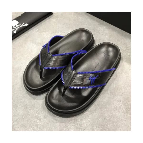 Giuseppe Zanoti 2019 Mens Logo Leather Flip-flap -… - 1