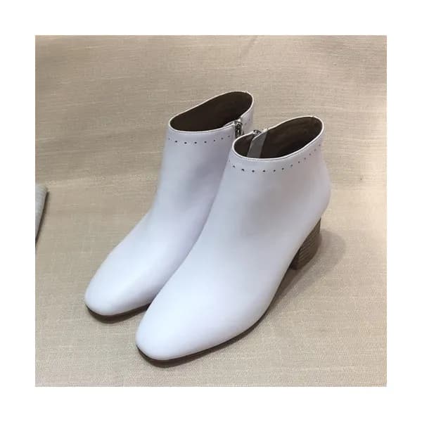 Hermes 2019 Ladies Leather Middle Heel Boots - 에르… - 1