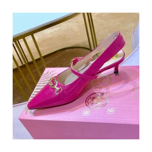 Gucci 2019 Ladies Leather Middle-heel Slingback - … - 1