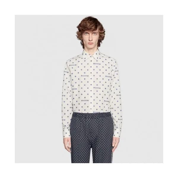 Gucci 2019 Mens Logo Slim Fit Cotton shirt - 구찌 20… - 1