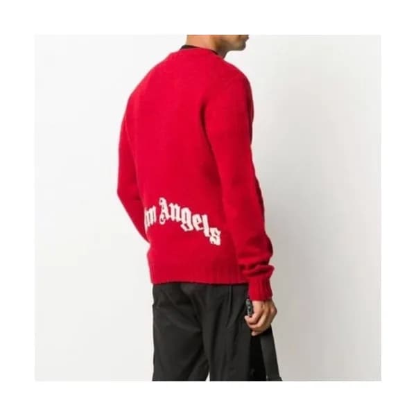 Palm Angels Mens Logo Crew-neck Sweaters - 팜 엔젤스 … - 1