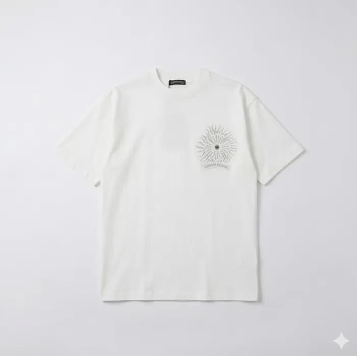 크롬하츠 남성 크루넥 화이트 반팔티 - Chrome Hearts Mens White Tsh… - 1