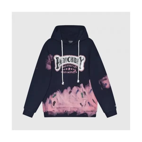 BAD MONDAY Mm/Wm Logo Oversize Cotton Hoodie Pin…