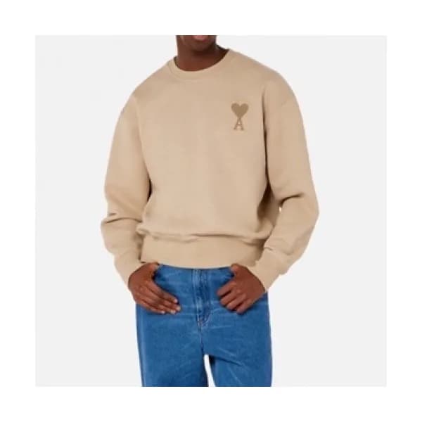 Ami Mm/Wm Logo Casual Turtle-neck Sweaters Beige … - 1