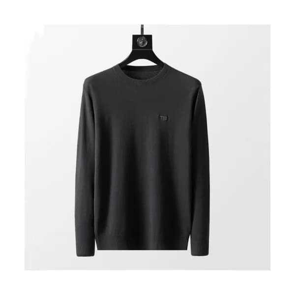 Tom Ford Mens Sweater Black - 톰포드 2021 남성 로고 스웨터 T… - 1