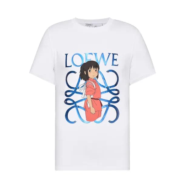 로에베 남자 이니셜 화이트 반팔티 - Unisex White Tshirts - loe055… - 1
