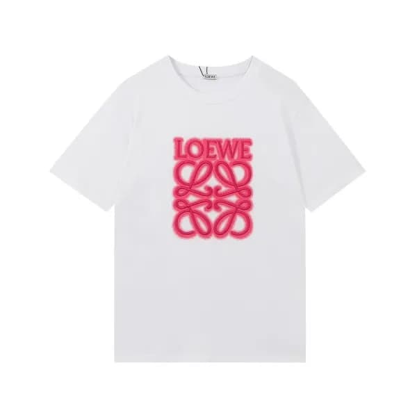 로에베 남성 이니셜 화이트 반팔티 - Mens White Tshirts - loe0575x - 1