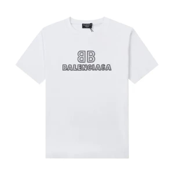 발렌시아가 남성 크루넥 화이트 반팔티 - Mens White Tshirts - bal013… - 1