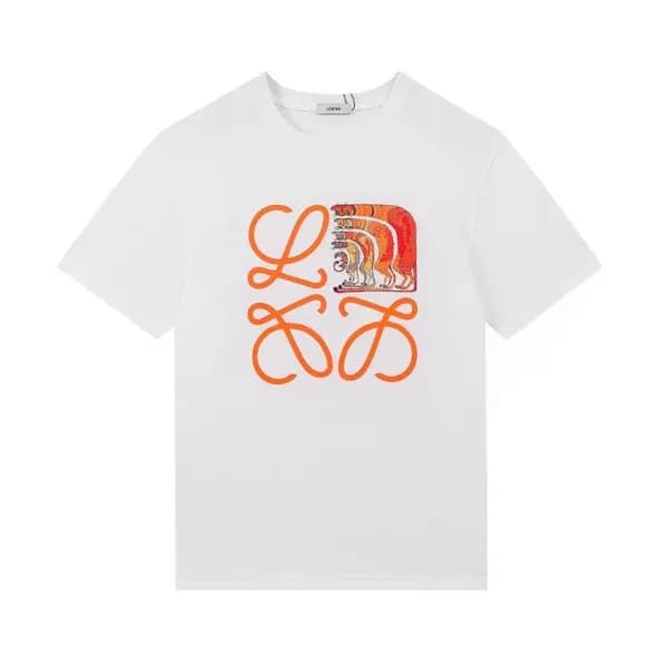 로에베 남성 이니셜 화이트 반팔티 - Mens White Tshirts - loe0595x - 1