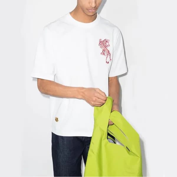 겐조 남/녀 화이트 크루넥 반팔티 - Unisex White Tshirts - ken020… - 1