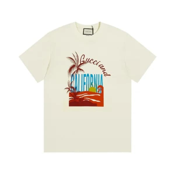 구찌 남/녀 아이보리 크루넥 반팔티 - Unisex Ivory Tshirts - guc04… - 1