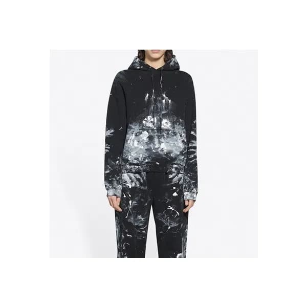 발렌시아가 남/여 캐쥬얼 블랙 후드티 - Unisex Black Hoodie - bal01… - 1