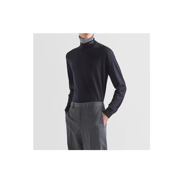 프라다 남성 터틀넥 블랙 니트 - Mens Black Knits - pra02825x - 1