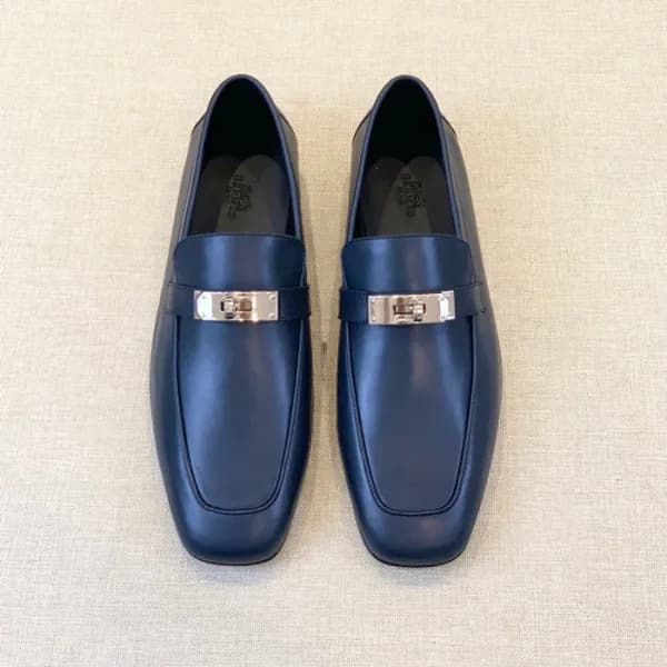 에르메스 남성 시그니처 블루 로퍼 - Hermes Mens Blue Loafer - her… - 1