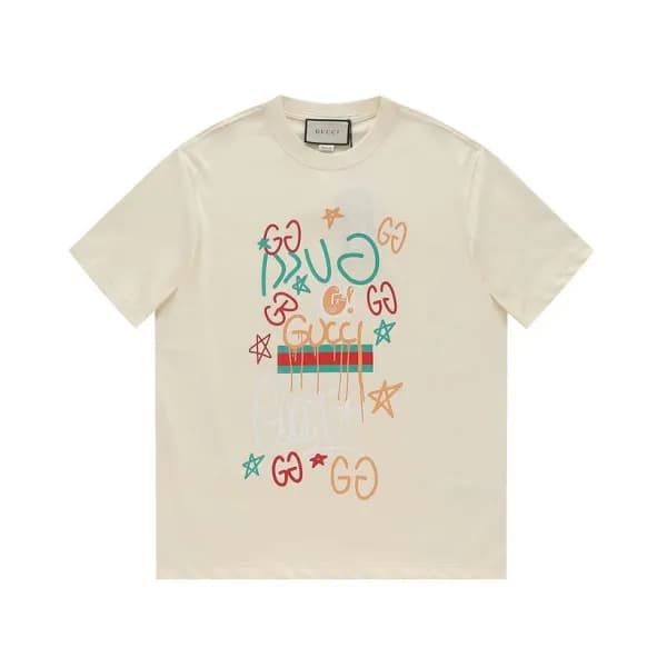 구찌 남/녀 아이보리 크루넥 반팔티 - Gucci Unisex Ivory Short sle… - 1