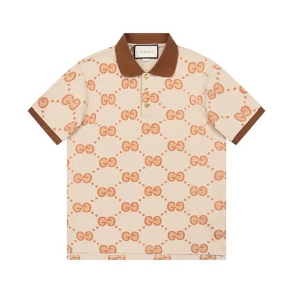 구찌 남/녀 베이지 폴로 반팔티 - Gucci Unisex Beige Short sleev… - 1