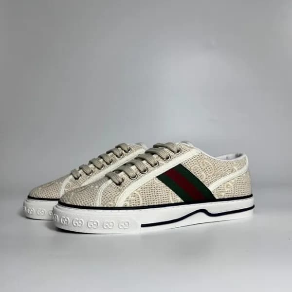 구찌 남/녀 베이지 스니커즈 - Gucci Unisex Beige Sneakers- gu6… - 1