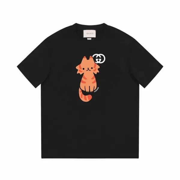 구찌 남/녀 블랙 크루넥 반팔티 - Gucci Unisex Black Short sleev… - 1