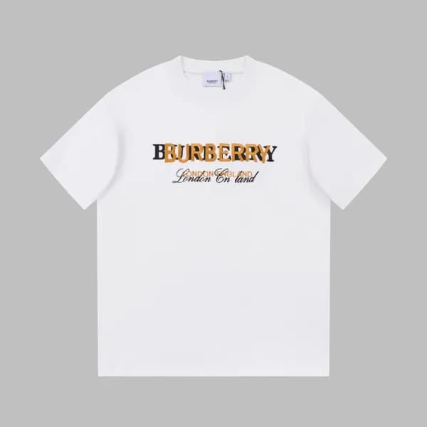 버버리 남성 화이트 크루넥 반팔티 - Burberry Mens White Short Sle… - 1