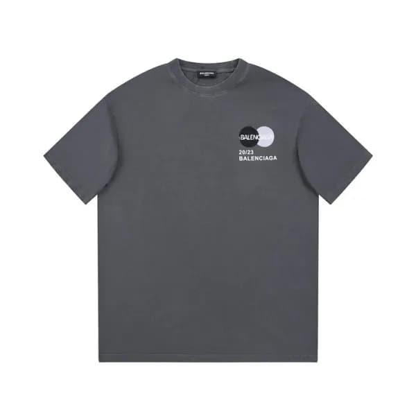 발렌시아가 남성 그레이 크루넥 반팔티 - Balenciaga Mens Gray Short … - 1