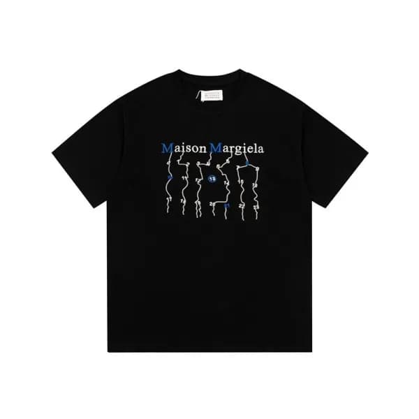 메종마르지엘라 남/녀 크루넥 블랙 반팔티 - Maison Margiela Unisex Bl… - 1
