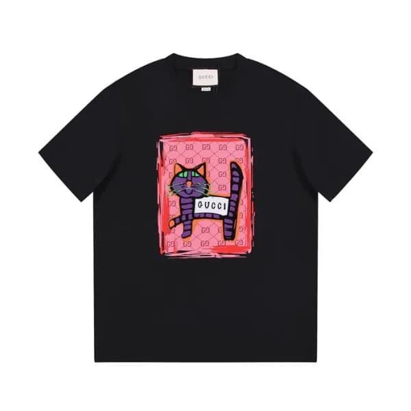 구찌 남/녀 블랙 크루넥 반팔티 - Gucci Unisex Black Short sleev… - 1