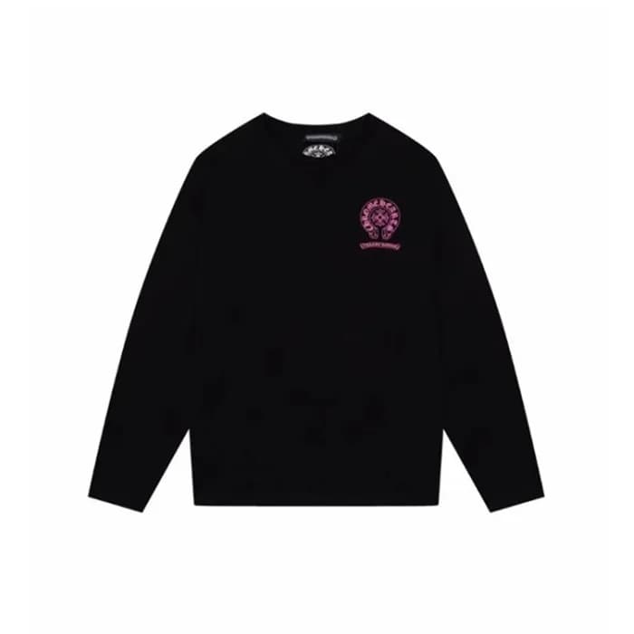 크롬하츠 남성 블랙 맨투맨 - Chrome Hearts Mens Black Tshirts … - 1