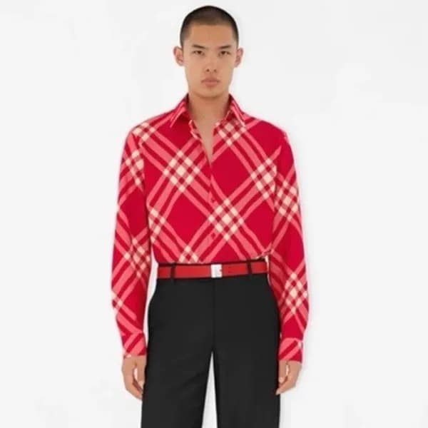 버버리 남성 레드 셔츠 - Burberry Mens Red Shirts - buc31x - 1