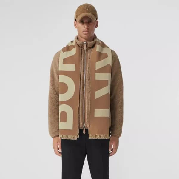 버버리 남/녀 카멜 머플러 - Burberry Unisex Camel Muffler - a… - 1