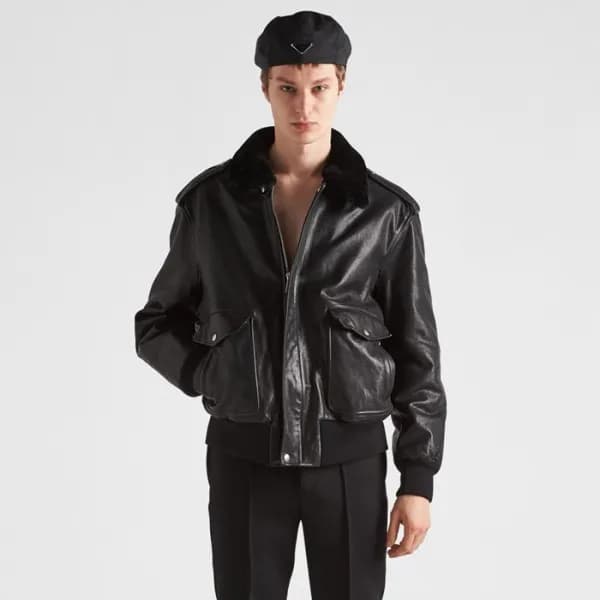프라다 남성 블랙 가죽 자켓 - Prada Mens Black Jackets - prc14… - 1
