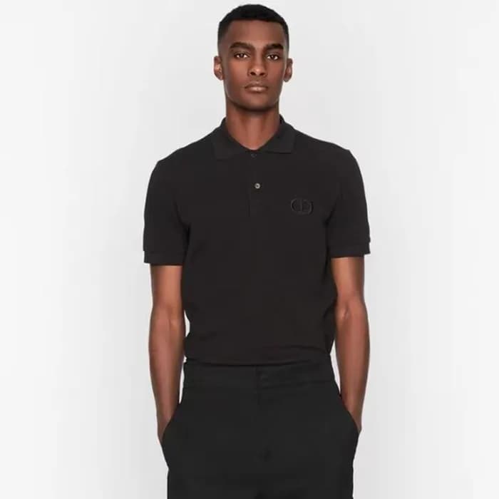 디올 남성 블랙 폴로 반팔티 - Dior Mens Black Tshirts - dic299… - 1