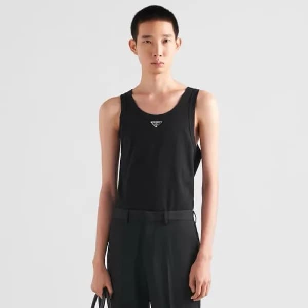 프라다 남성 블랙 나시 - Prada Mens Black Sleeveless Shirts … - 1